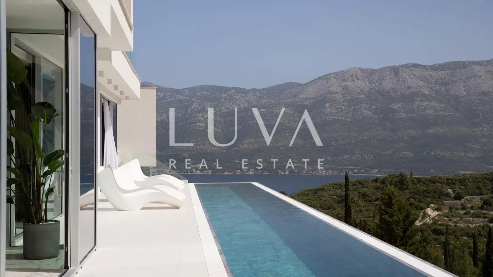 Korčula, luksuzna vila s bazenom i predivnim pogledom na more za prodaju